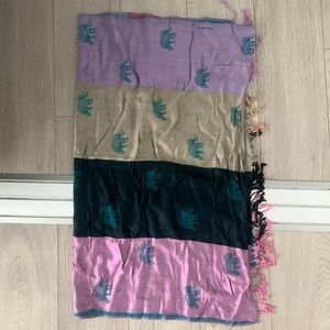 Elephant Silky Scarf from Thailand
